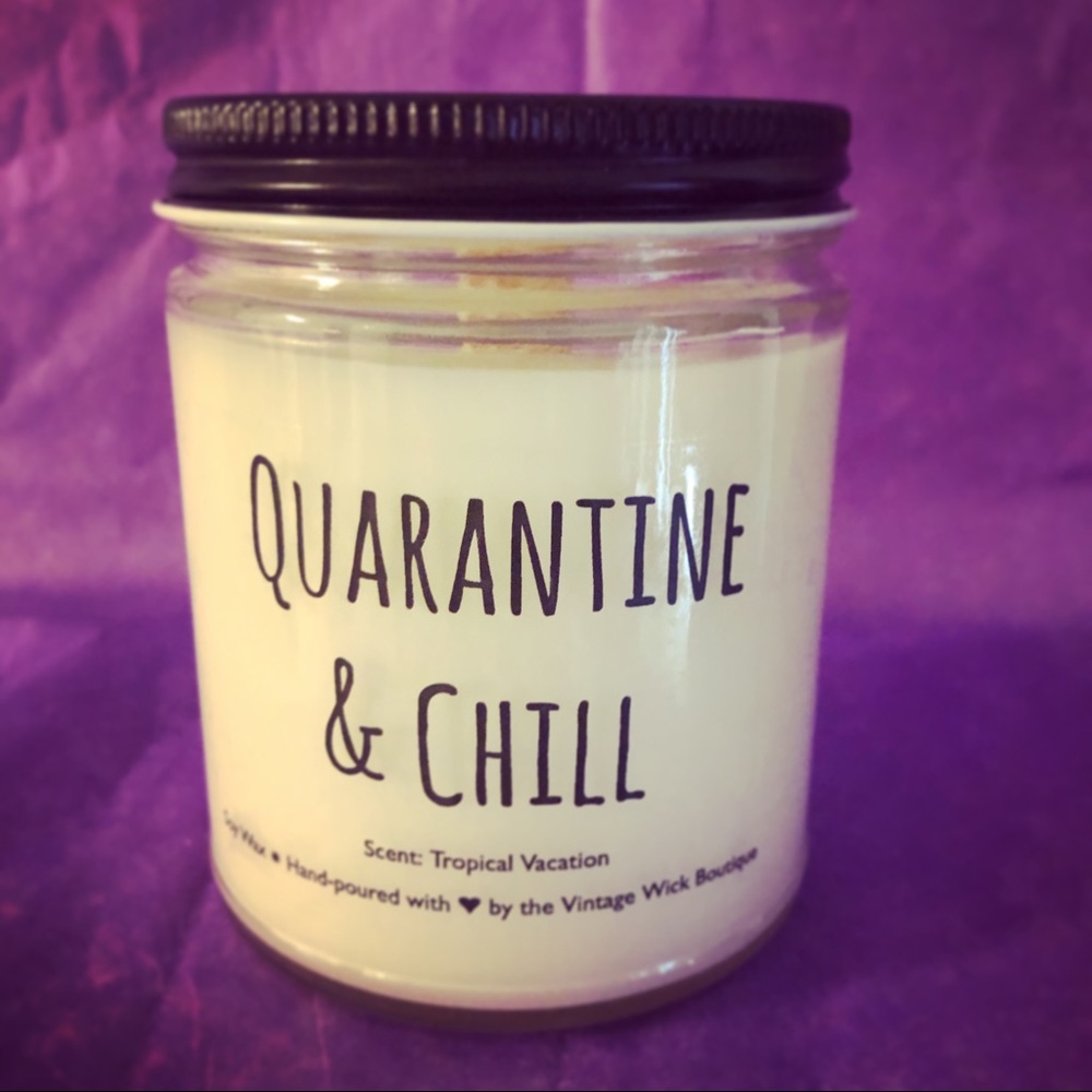 🌟SALE🌟 Quarantine and chill 8oz SOY candle - Picture 1 of 3